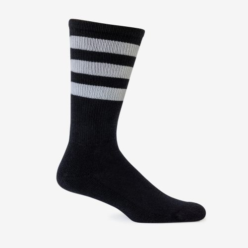 CALFSOCK Black WhiteStripe MALE