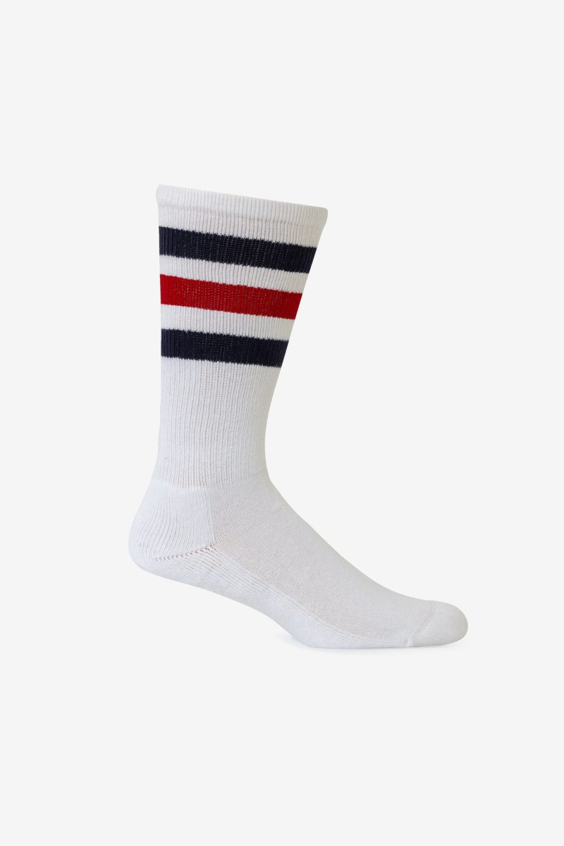 CALFSOCK White NavyRedStripe MALE