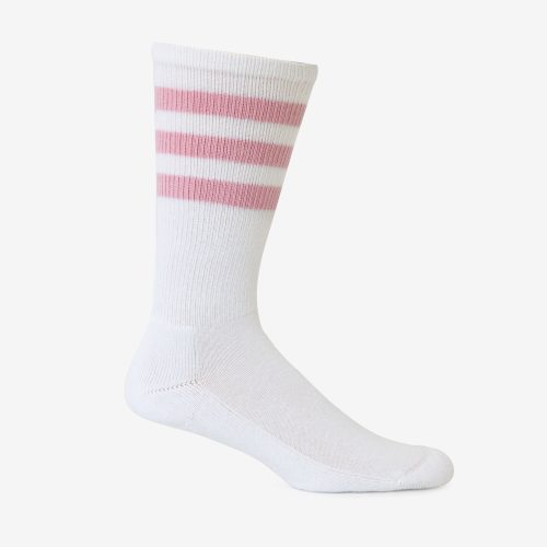 CALFSOCK White PinkStripe MALE