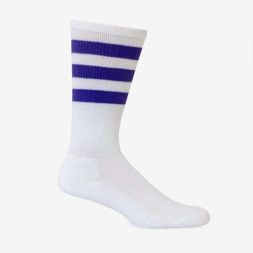 CALFSOCK White PurpleStripe MALE