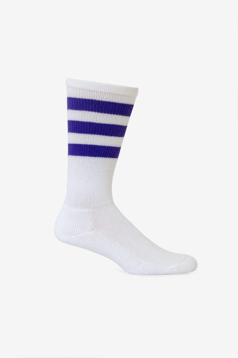 CALFSOCK White PurpleStripe MALE