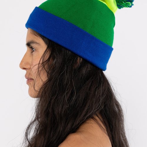 JQBEANIE01 NeonYellow Royal2