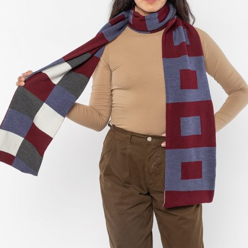 JQSCARF09 BurgundyHeatherBlue4