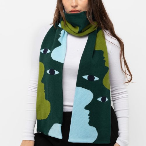 JQSCARF36 DarkNavy HunterGreen3