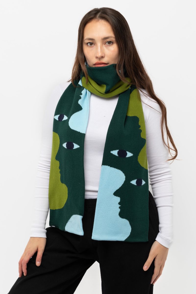 JQSCARF36 DarkNavy HunterGreen3