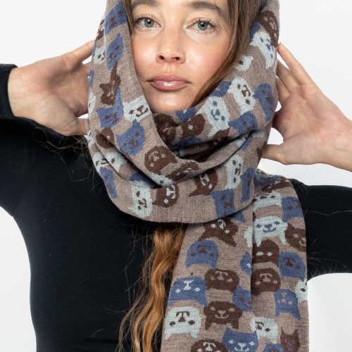 JQSCARF41 HeatherGrey Brown2