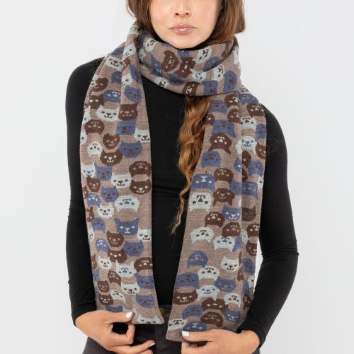 JQSCARF41 HeatherGrey Brown3