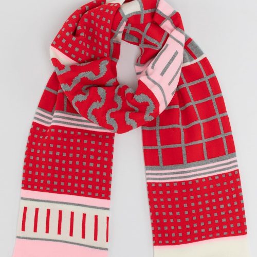 JQScarf01 Red LightPink