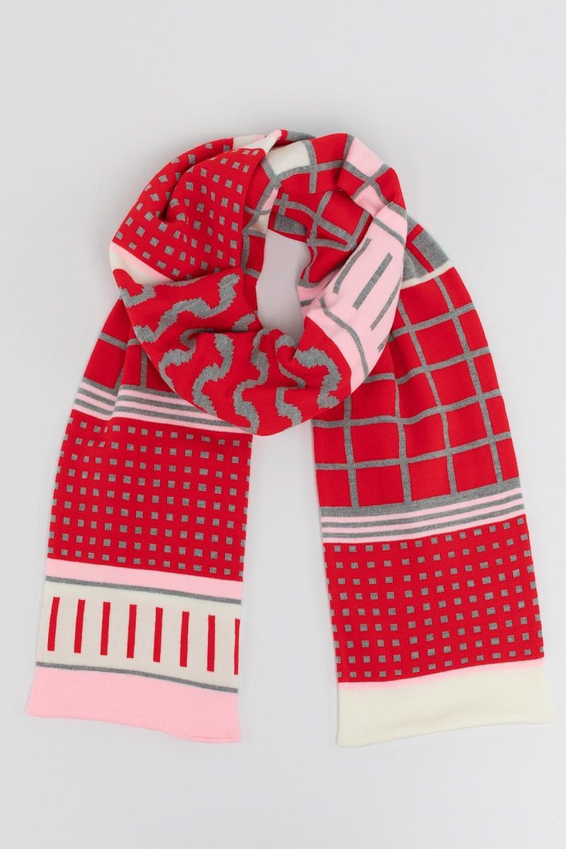 JQScarf01 Red LightPink