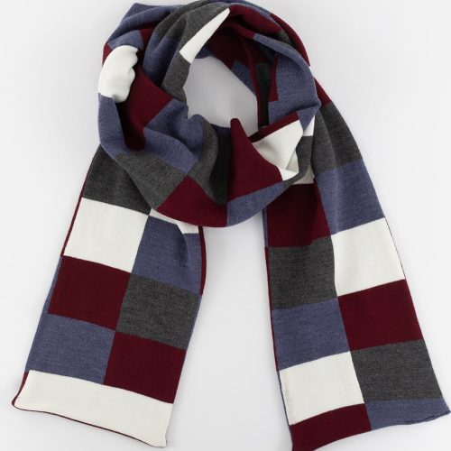 JQScarf09 Burgundy HeatherBlue