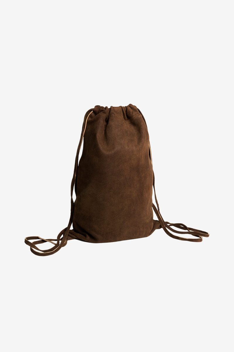 LEATHER DRAWSTRING BCKPACK BURNTUMBER AW