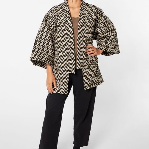 RUPH01 PEARL BLACK KIMONO JACKET 2