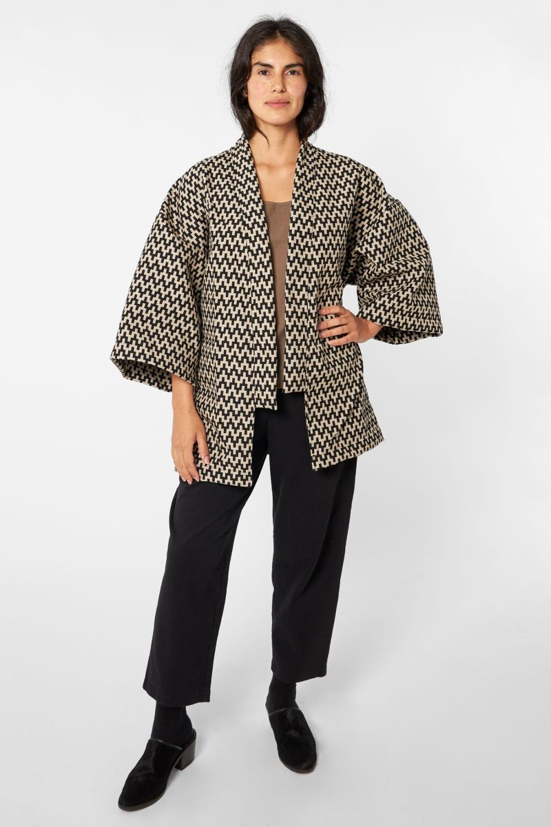 RUPH01 PEARL BLACK KIMONO JACKET 2